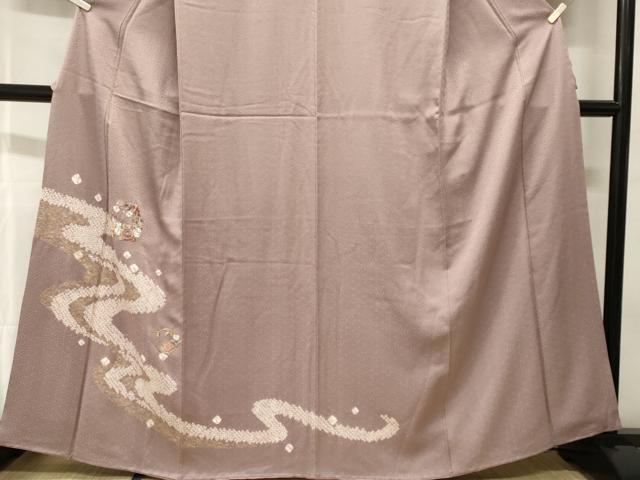 平和屋着物■訪問着 刺繍 絞り 道長草花文 金彩 正絹 逸品 CABH0737ev