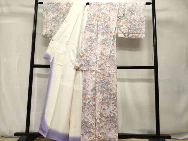 平和屋着物■上質な小紋 絞り 枝花文 正絹 逸品 CABH0740ev