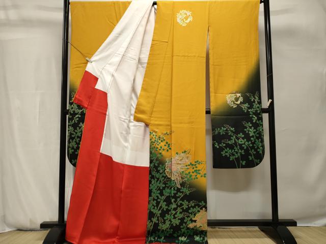 平和屋着物■豪華振袖 萩 雪輪花車文 暈し染め 金彩 正絹 逸品 CABH0751ev