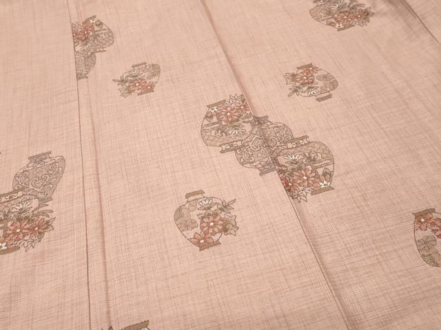 平和屋着物■上質な紬 陶器草花文 正絹 逸品 CABH0759ev