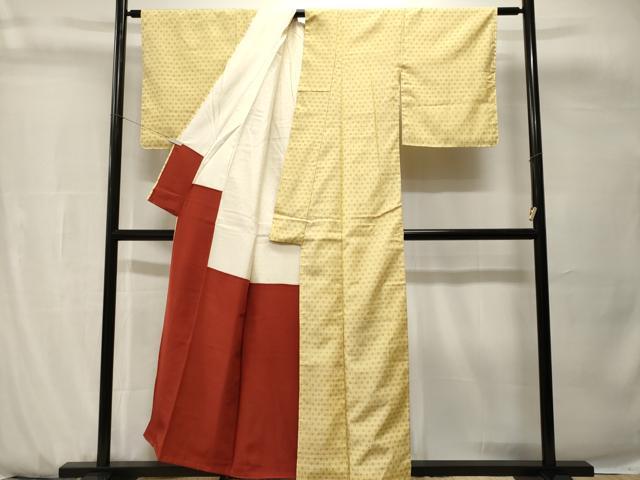 平和屋着物■上質な紬 井桁文様 正絹 逸品 CABH0761ev