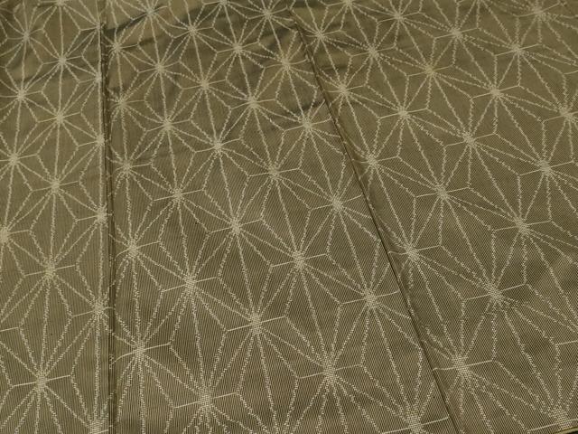平和屋着物■上質な紬 麻の葉文様 正絹 逸品 CABH0766ev