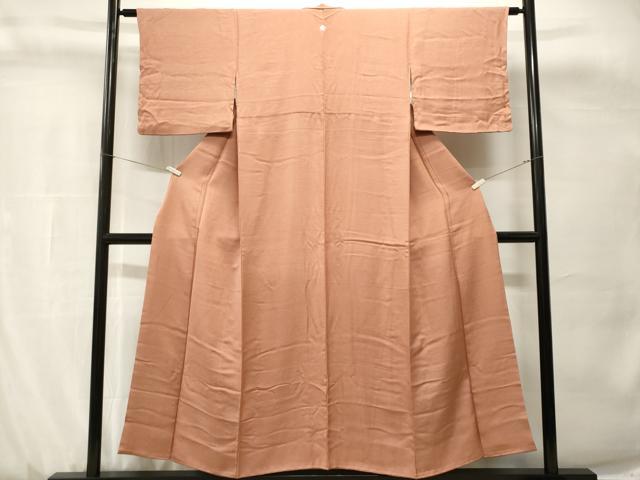 平和屋着物■上質な色無地 水柿色 正絹 逸品 CABH0768ev