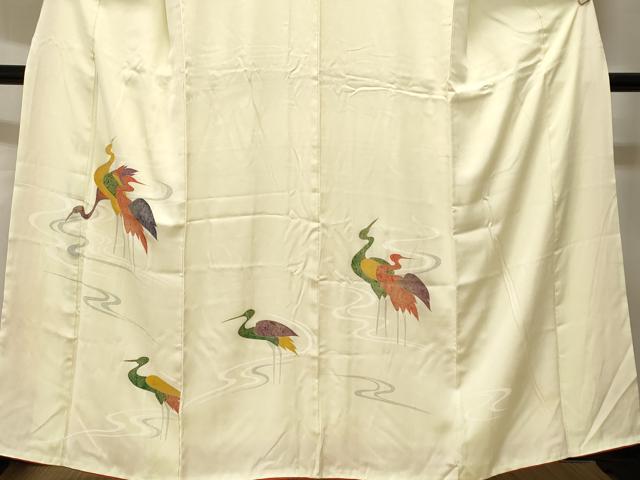 平和屋着物■訪問着 群鶴流水文 金彩 正絹 逸品 CABH0785ev