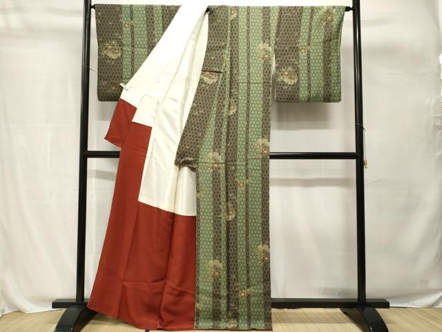 平和屋着物■上質な小紋 雪輪花間道 正絹 逸品 CABH0795ev