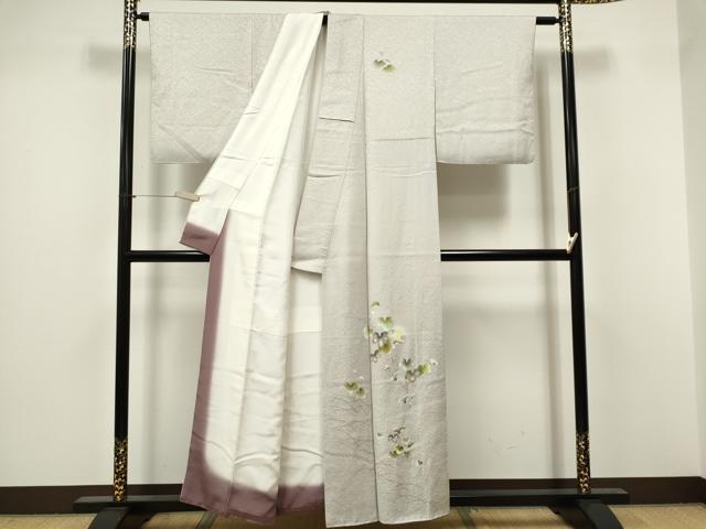 平和屋着物■訪問着 蔦の葉花文 蛍暈し 金彩 正絹 逸品 CABH0802ou
