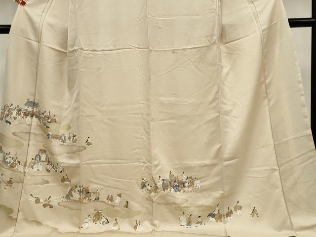 平和屋着物■訪問着 雲取り人物文 ロング丈 正絹 逸品 CABH0811ou