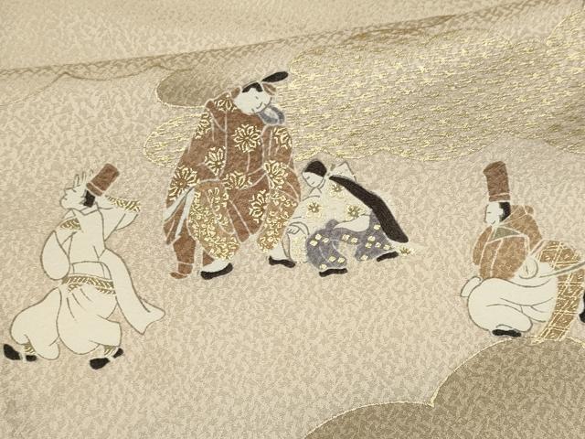 平和屋着物■訪問着 雲取り人物文 ロング丈 正絹 逸品 CABH0811ou
