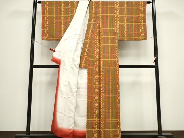 平和屋着物■上質な小紋 草花間道 正絹 逸品 未使用 CABH0812ou