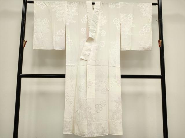 平和屋着物■長襦袢 無双仕立て 舞梅地紋 正絹 逸品 CABH0821ou