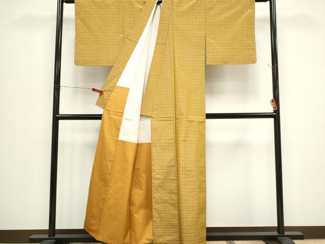 平和屋着物■本場縞大島紬 格子柄 正絹 逸品 未使用 CABH0828ou