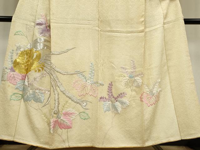 平和屋着物■訪問着 駒刺繍 絞り 鳳凰草花文 金銀糸 正絹 逸品 CABH0831ou