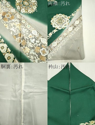 平和屋着物■訪問着 正倉院花文 暈し染め 金銀彩 正絹 逸品 CABH0834ou