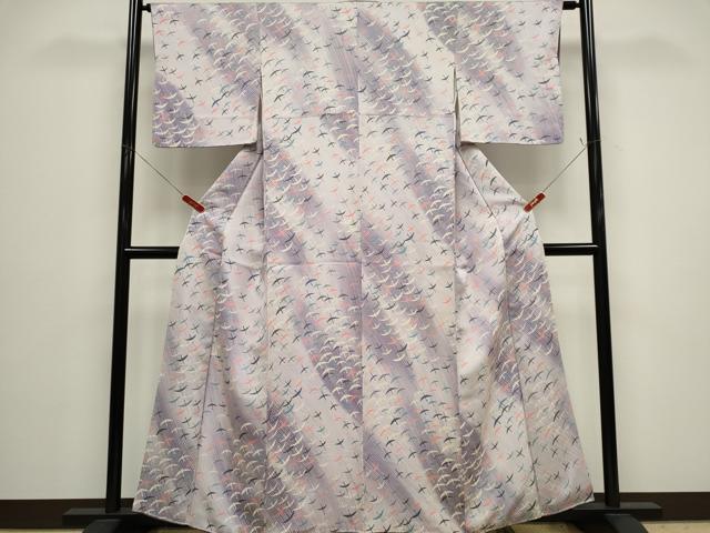 平和屋着物■上質な小紋 飛鶴文 暈し染め 正絹 逸品 CABH0837ou