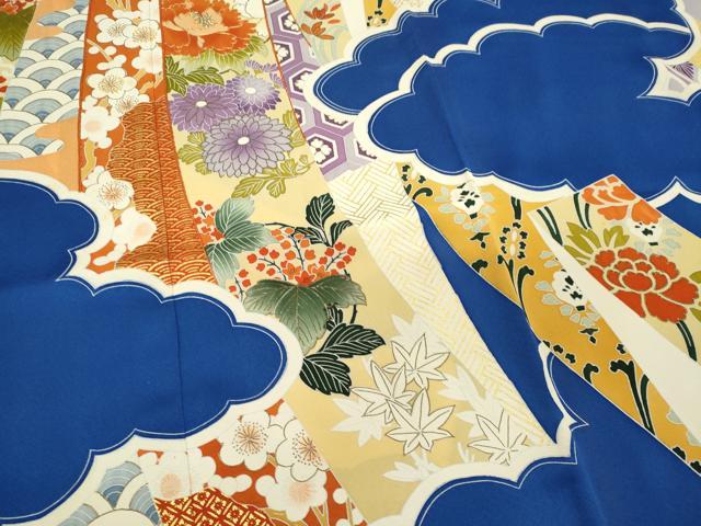 平和屋着物■豪華振袖 駒刺繍 雲取り吉祥草花文 金彩 正絹 逸品 CABH0843ou