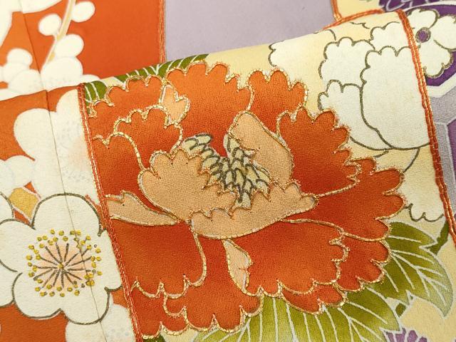 平和屋着物■豪華振袖 駒刺繍 雲取り吉祥草花文 金彩 正絹 逸品 CABH0843ou
