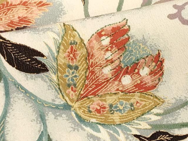 平和屋着物■上質な小紋 更紗花唐草文 正絹 逸品 CABH0844ou