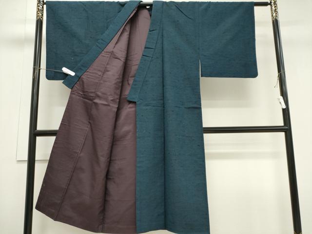 平和屋着物■男性 髭紬 霞文 青藍色 正絹 逸品 CABH0851ou