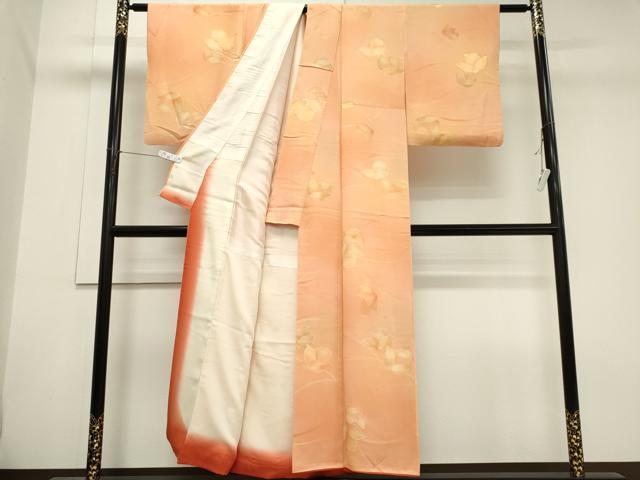 平和屋着物■上質な小紋 地紋起こし 舞花文 暈し染め 正絹 逸品 CABH0852ou