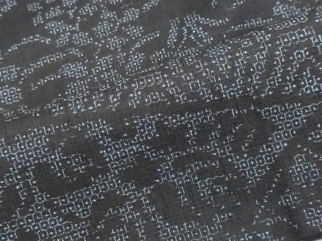 平和屋着物■結城紬 100亀甲 切嵌吉祥花文 正絹 逸品 CABH0861ou