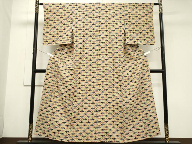 平和屋着物■上質な小紋 型染め 蝶尽くし 正絹 逸品 CABH0867ou