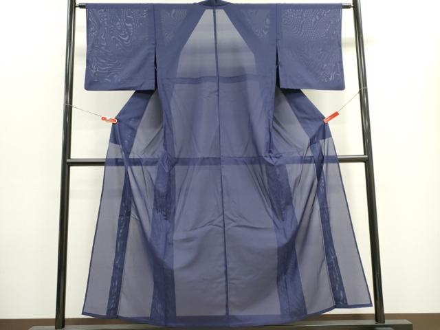 平和屋着物*夏物 色無地 絽 深縹色 洗える着物 CABH0911ou
