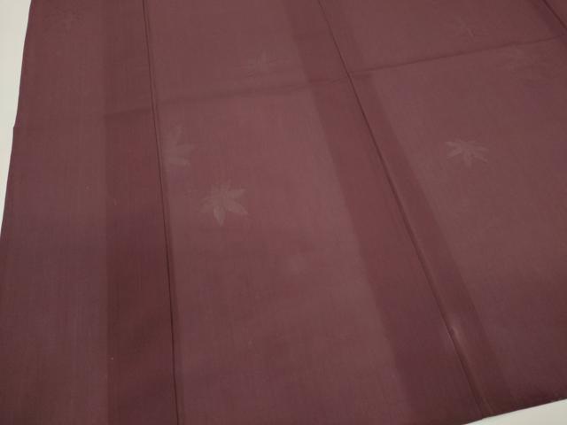 平和屋着物*夏物 色無地 舞楓文紗 紫鳶色 正絹 逸品 CABH0912ou