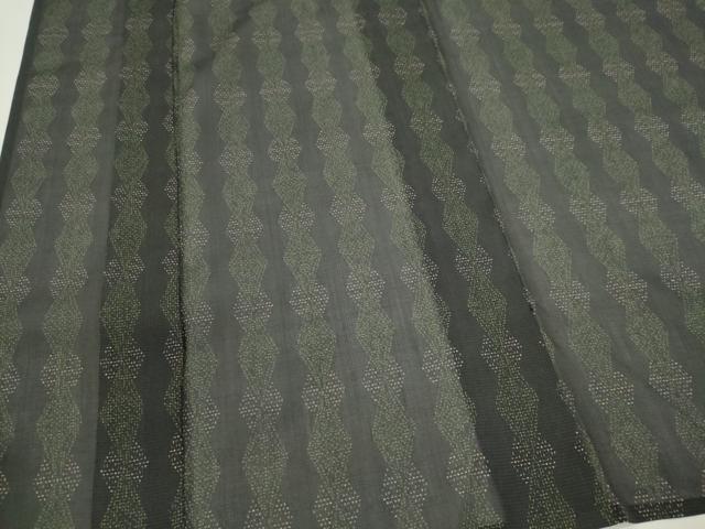 平和屋着物*夏物 小紋 紗 幾何学文様 黒地 洗える着物 CABH0914ou