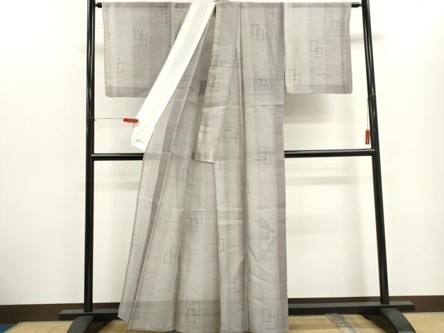 平和屋着物*夏物 紗紬 幾何学文 やまと誂製 正絹 逸品 CABH0919ou