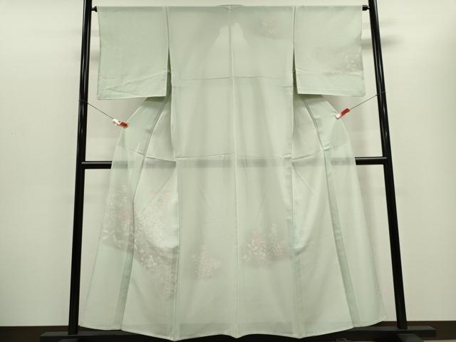 平和屋着物*夏物 訪問着 絽 草花文 暈し染め 正絹 逸品 CABH0932ou