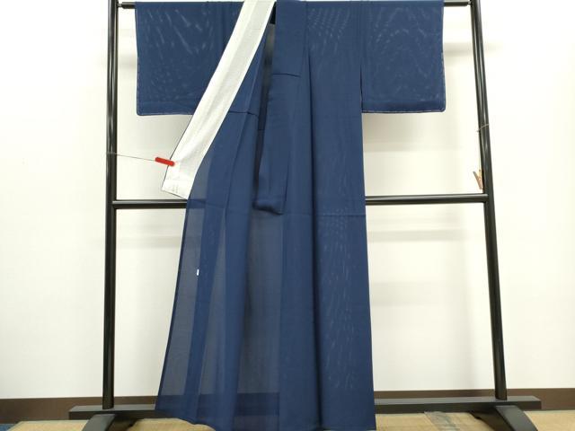 平和屋着物*夏物 本加賀友禅作家 成竹登茂男 色無地 絽 濃藍色 保証書付き 正絹 逸品 未使用 CABH0940ou