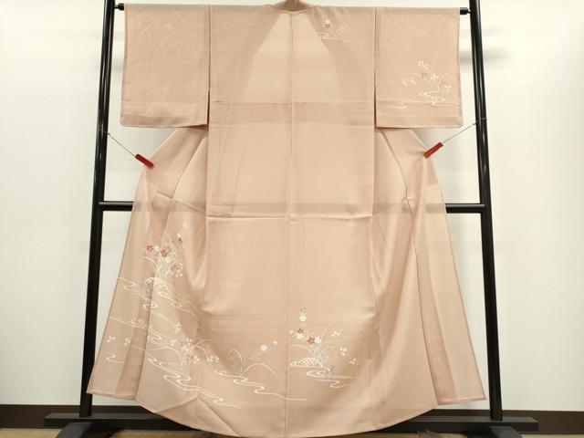 平和屋着物*夏物 訪問着 絽 刺繍 流水草花文 正絹 逸品 未使用 CABH0947ou