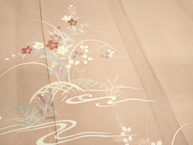 平和屋着物*夏物 訪問着 絽 刺繍 流水草花文 正絹 逸品 未使用 CABH0947ou