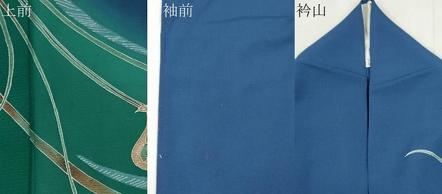 平和屋着物*夏物 訪問着 絽 蔦の葉鳥文 暈し染め 銀彩 正絹 逸品 CABH0949ou