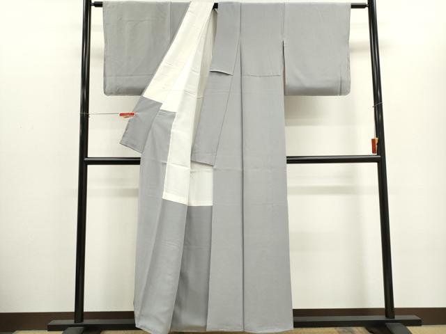 平和屋着物■上質な色無地 灰青色 正絹 逸品 CABH1079ou