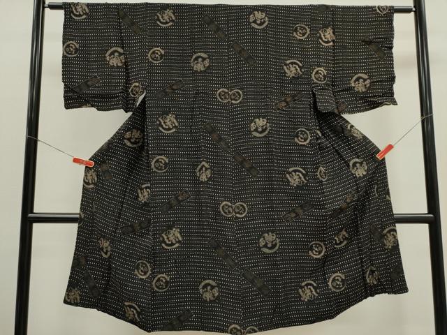 平和屋着物■男性 長襦袢 袷 抽象文 正絹 逸品 CABH1081ou