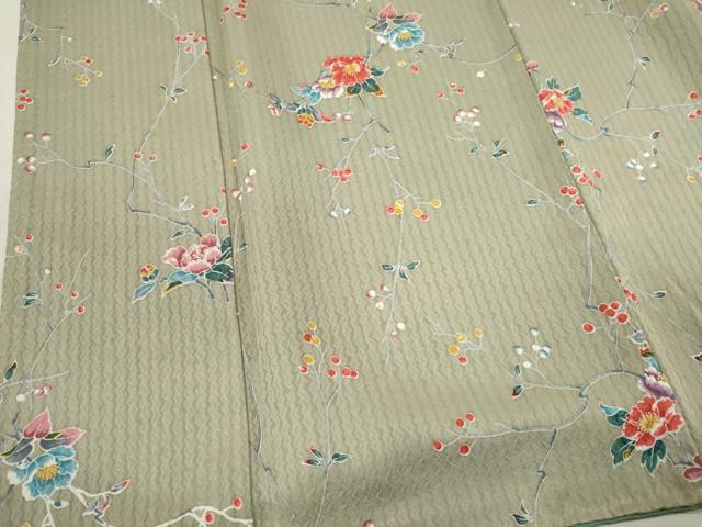 平和屋着物■上質な小紋 枝花文 正絹 逸品 CABH1086ou