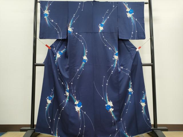 平和屋着物■上質な小紋 草花文 暈し染め 正絹 逸品 CABH1090ou