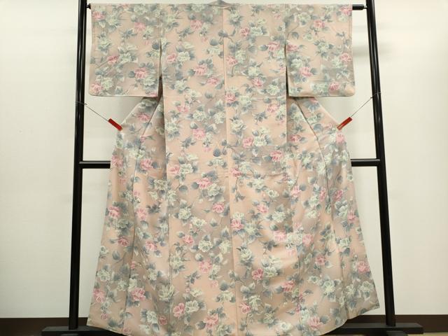 平和屋着物■上質な小紋 草花文 正絹 逸品 CABH1091ou