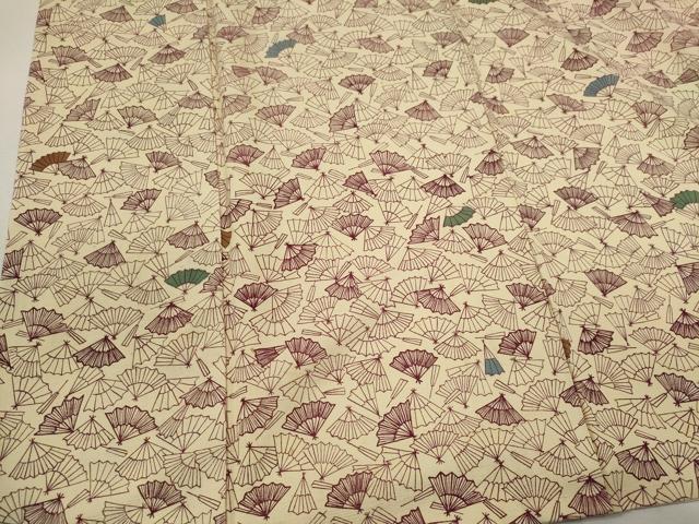 平和屋着物■上質な紬 扇面文 正絹 逸品 CABH1092ou
