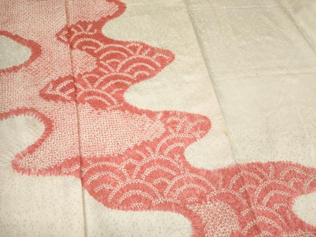 平和屋着物■訪問着 絞り 霞青海波文 正絹 逸品 CABH1109ou