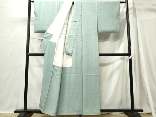 平和屋着物■上質な色無地 霞地紋 白藍色 正絹 逸品 CABH1197ou