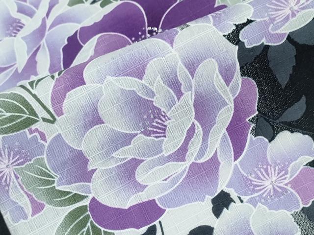 平和屋着物∴夏物 浴衣 枝花文 間道 綿 逸品 CABH1203ng