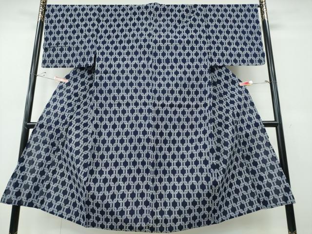平和屋着物∴夏物 男性 浴衣 綿紅梅 鎖文様 日本製 綿 逸品 CABH1205ng