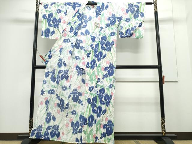 平和屋着物∴夏物 浴衣 綿紅梅 杜若 綿 逸品 CABH1221ng