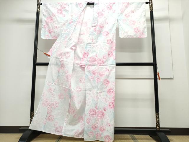 平和屋着物∴夏物 浴衣 綿紅梅 薔薇 ラメ 綿 逸品 CABH1222ng
