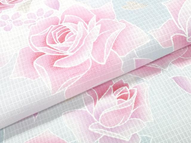 平和屋着物∴夏物 浴衣 綿紅梅 薔薇 ラメ 綿 逸品 CABH1222ng