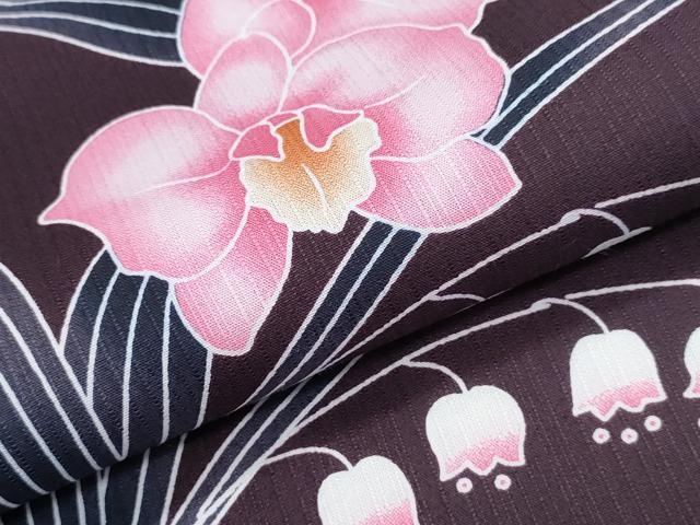 平和屋着物∴夏物 浴衣 鈴蘭 胡蝶蘭 綿 逸品 CABH1226ng