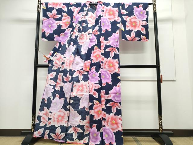 平和屋着物∴夏物 浴衣 椿 綿 逸品 CABH1231ng