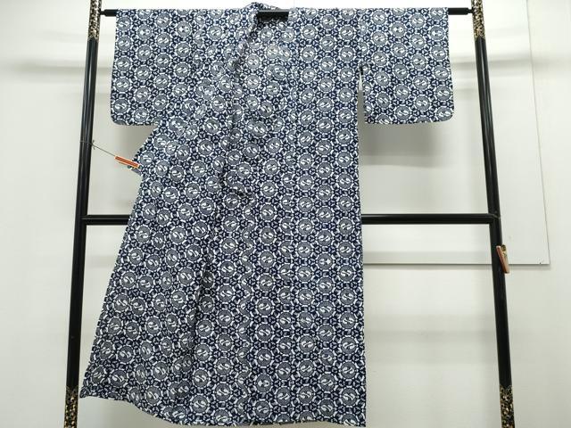 平和屋着物∴夏物 浴衣 綿絽 双鶴丸文 綿 逸品 CABH1233ng